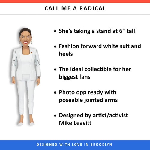 Alexandria Ocasio-Cortez Real Life Political Action Figure: US Female Representative AOC Collectible Figurine Perfect for Collectors, Gag Gift, Funny Idea & Souvenirs