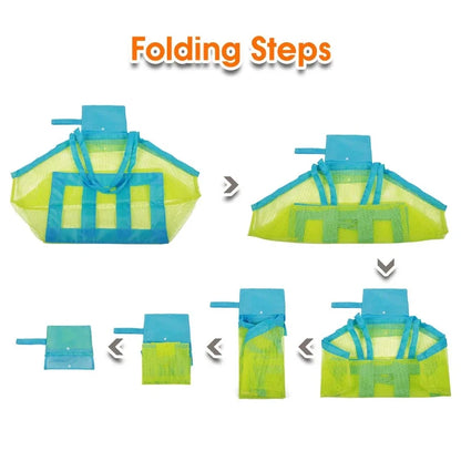 Ultimate Portable Beach Bag: Anti-Sand Mesh Storage for Kids' Toys & Towels - Large Capacity Waterproof Travel Bag
