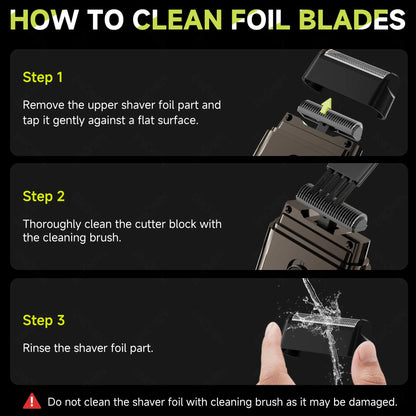 MS003 Compact Foil Shaver with Precision Trimmer - Fast Charging, 7000RPM Motor, LED Indicator