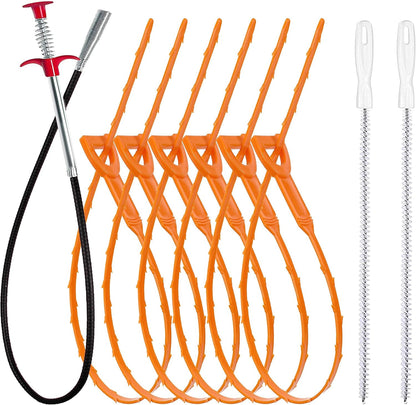 Drain Rescue Tool Kit – 9-Piece Hair Clog Remover Set for Sinks, Showers & Tubs
