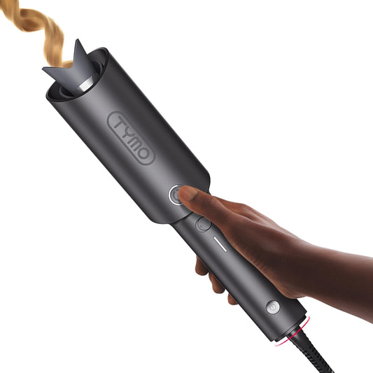 CURLPRO Automatic Rotating Curling Iron - Achieve Effortless Beach Waves with Portable, Dual Voltage Design & Ionic Technology - 1 Inch Ceramic Coating in Metallic Gray