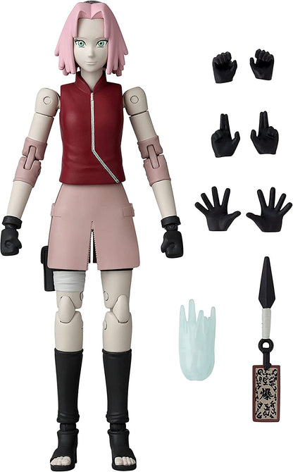Bandai Anime Heroes Naruto Shippuden Sakura Haruno 6.5-Inch Figure — 20+ Points of Articulation, Switchable Hands, Premium Manga Packaging