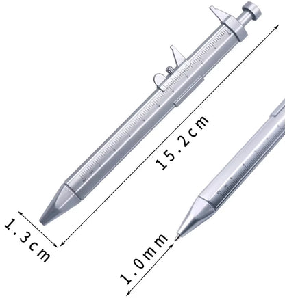 Multifunctional Caliper Pen - 0.5mm Ballpoint & Gel Ink Creative Stationery