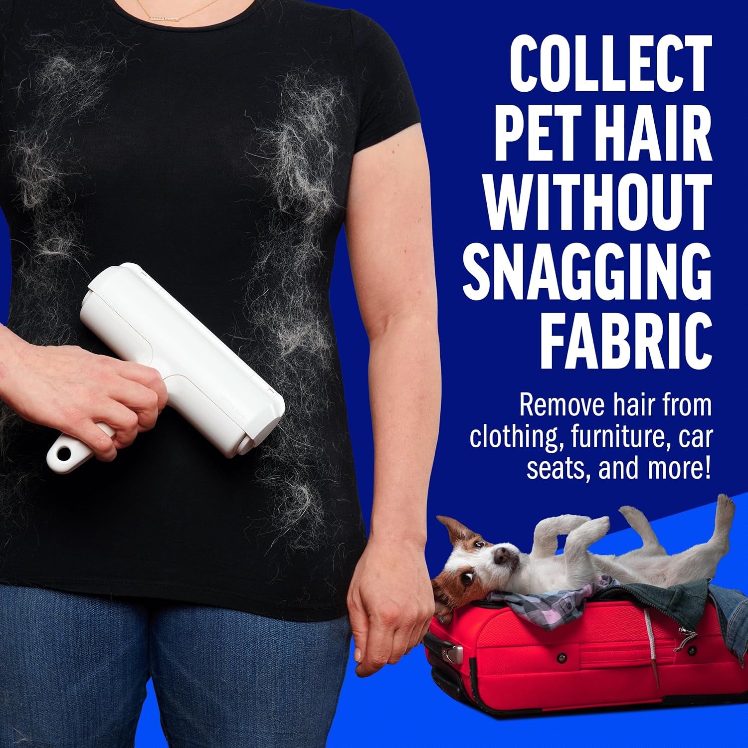 Ultimate Pet Hair Remover - Eco-Friendly Reusable Lint Roller for Furniture, Carpets, and Bedding - Perfect for Cat & Dog Owners (White)