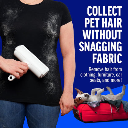 Ultimate Pet Hair Remover - Eco-Friendly Reusable Lint Roller for Furniture, Carpets, and Bedding - Perfect for Cat & Dog Owners (White)