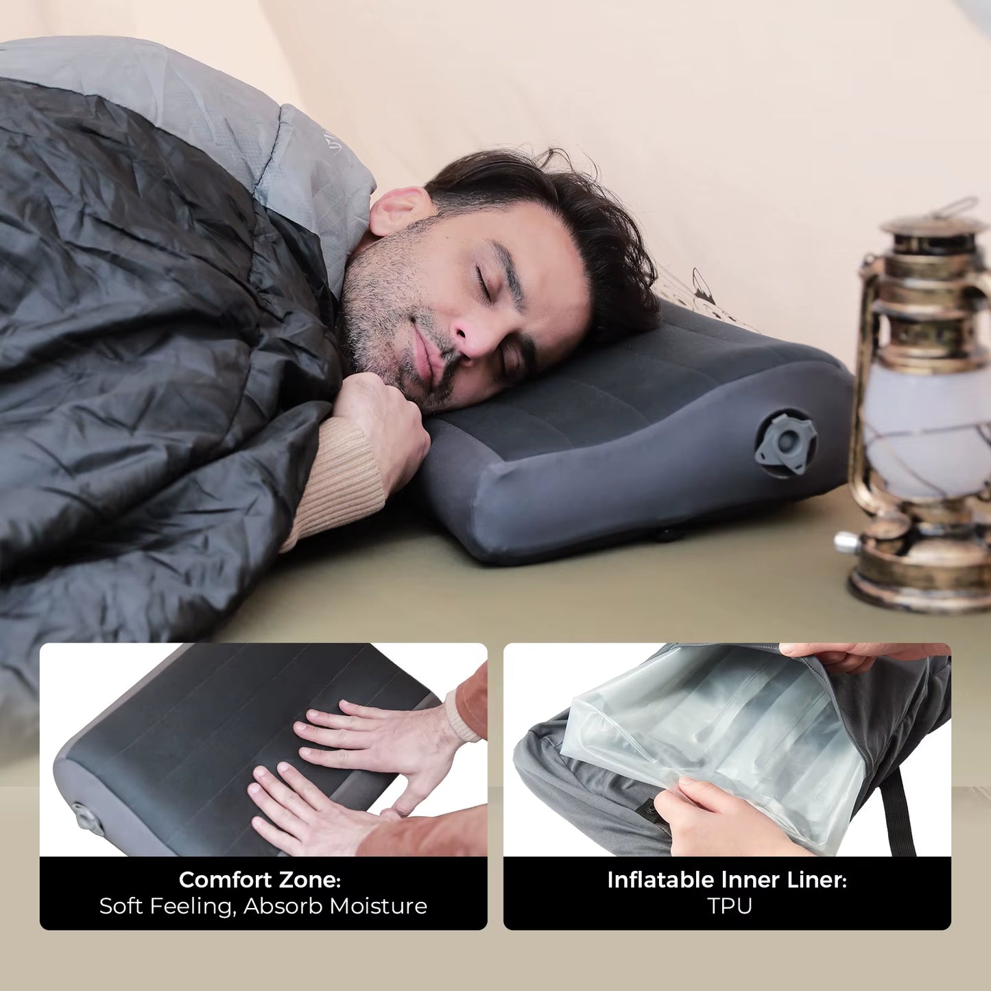 FLEXTAIL Ergonomic Inflatable Camping Pillow - Lightweight, Washable, and Adjustable Height for Ultimate Comfort at Home and on the Go