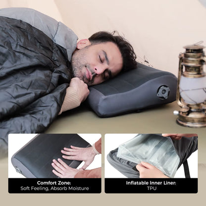 FLEXTAIL Ergonomic Inflatable Camping Pillow - Lightweight, Washable, and Adjustable Height for Ultimate Comfort at Home and on the Go