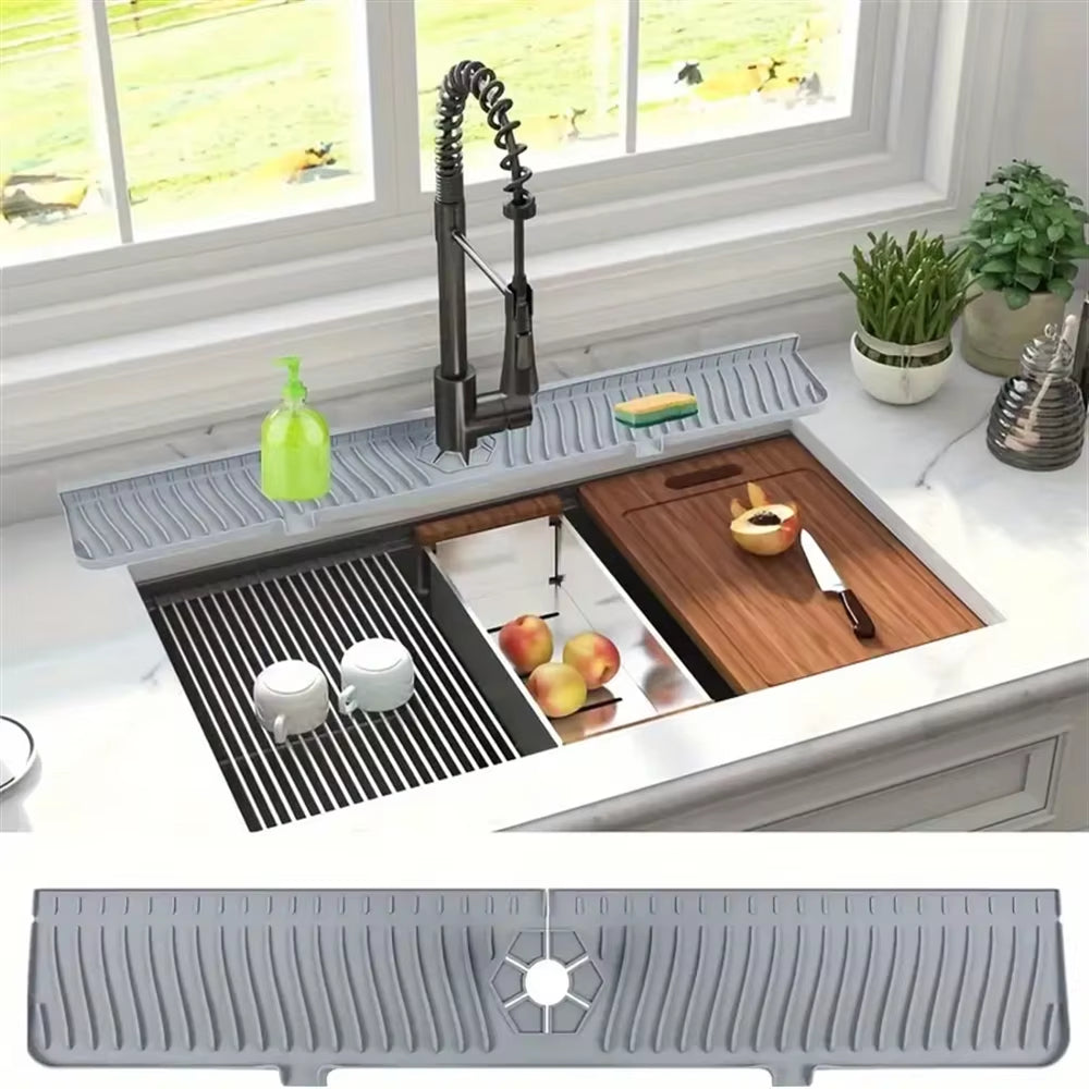 Silicone Sink Splash Guard and Drain Mat - Protect Your Kitchen & Bathroom Countertops!