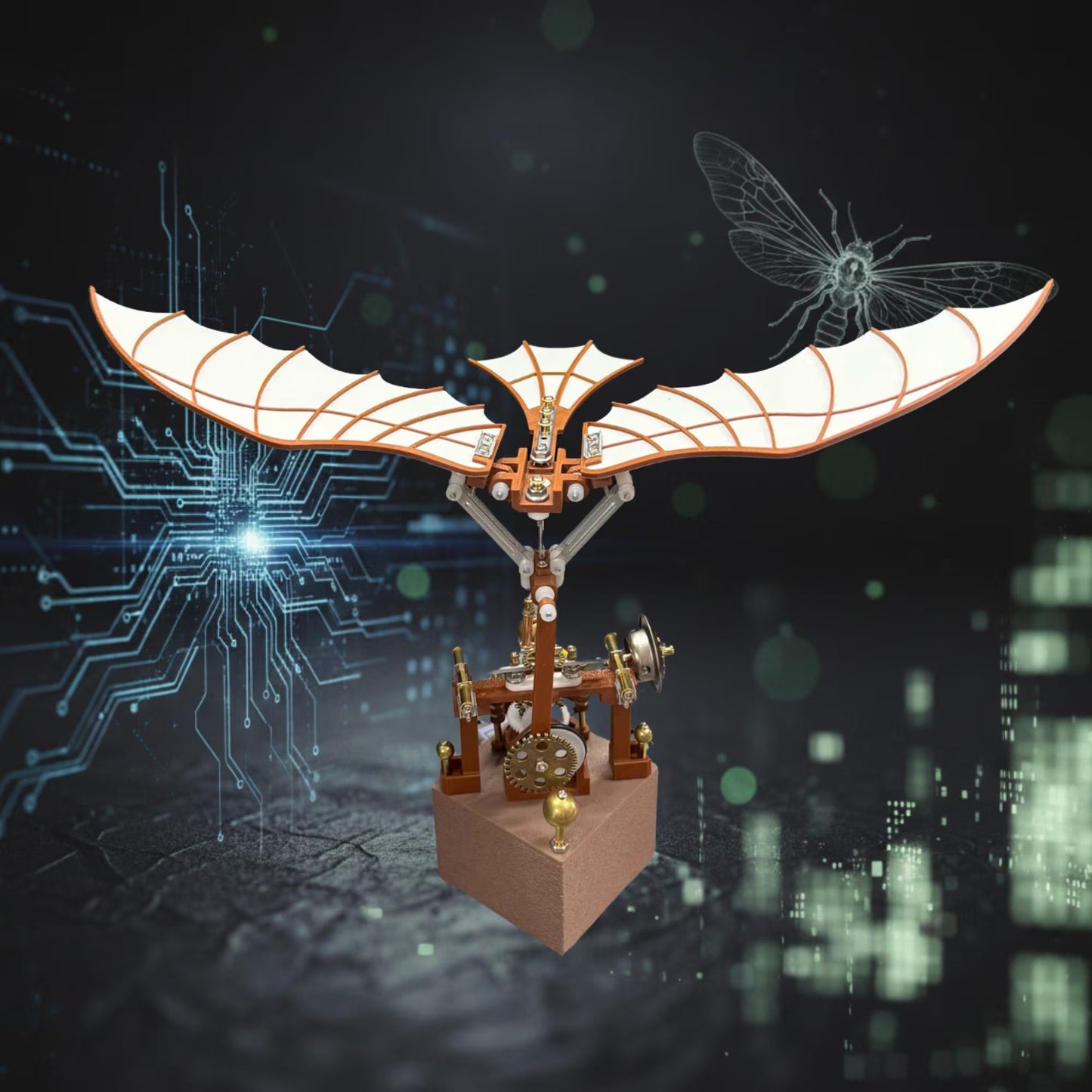 Da Vinci Flying Machine Music Box – DIY Mechanical Ornithopter Display Kit