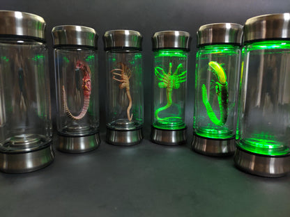 Glowing Alien Specimen Jar – Sci-Fi Creature Display Prop